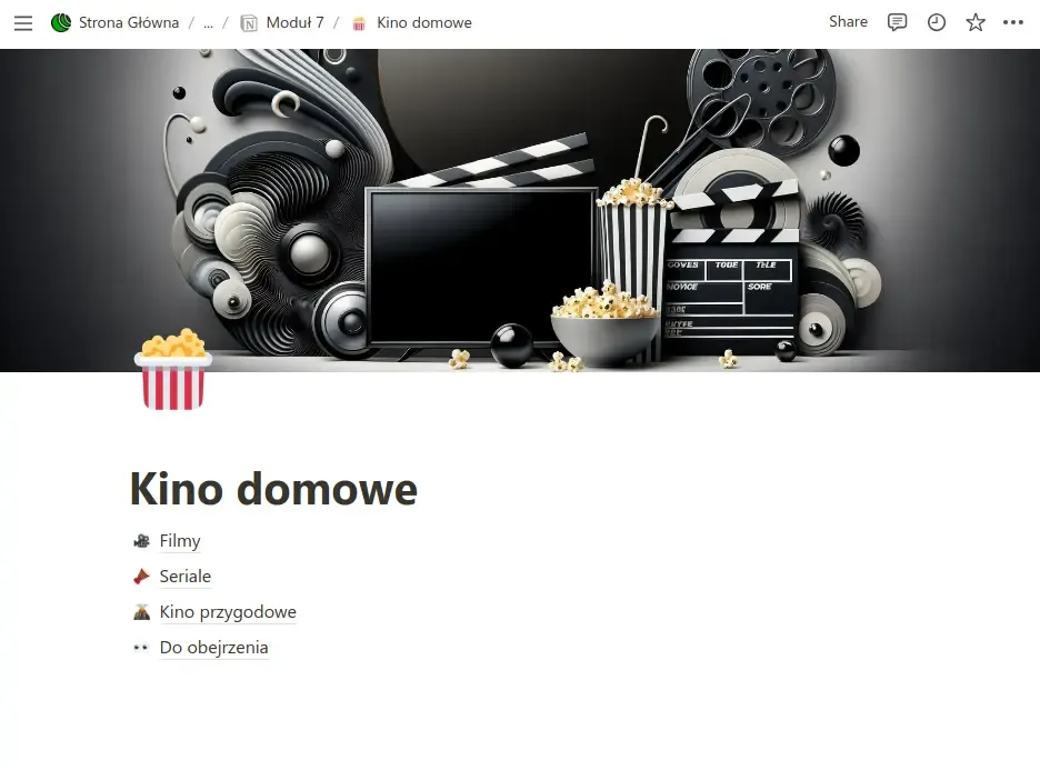 Kino domowe z dostępem do filmów, seriali oraz innych materiałów wideo.